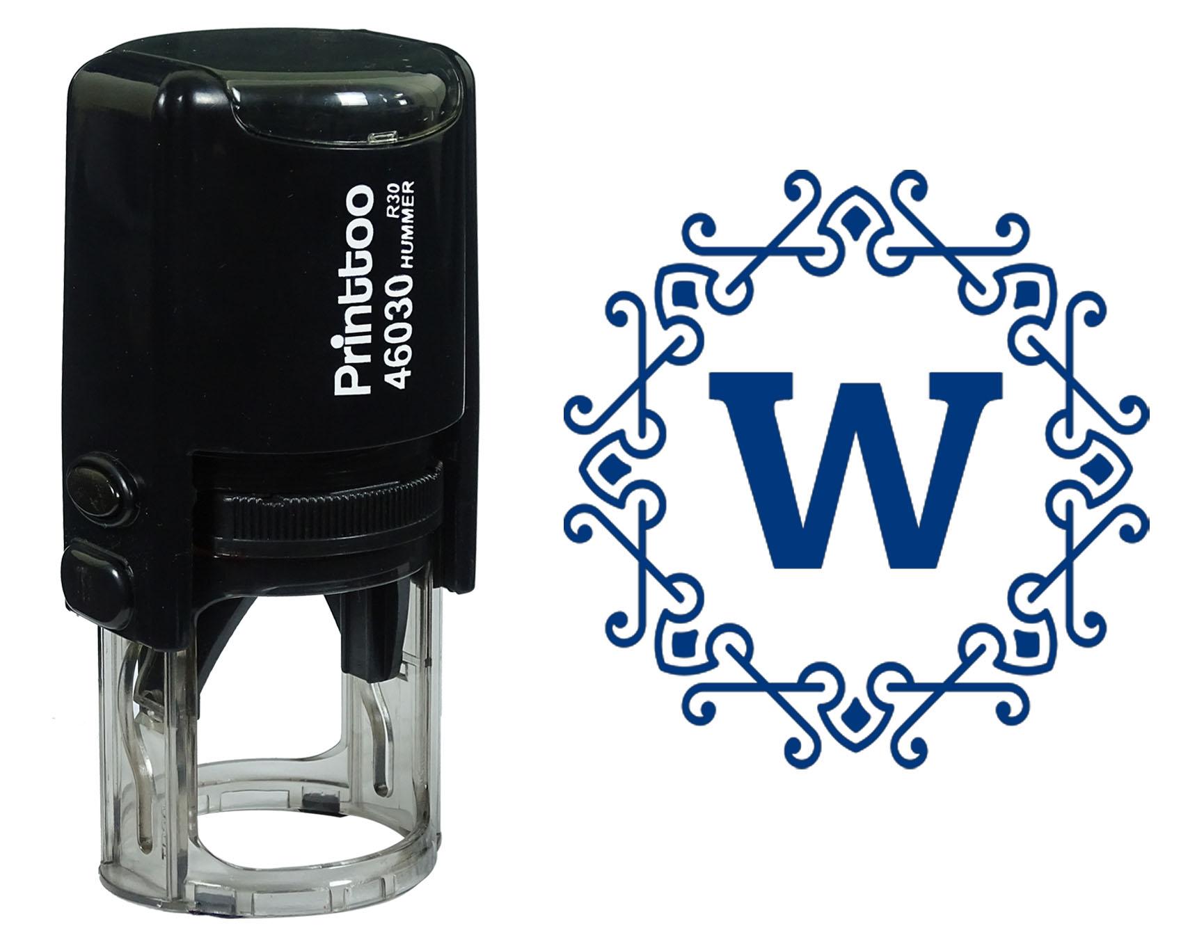 

Printtoo Alphabet W Monogram Octagon Celtic Swirl Frame Self Inking Rubber Stamp Office 30 mm Diameter (Approx) синій