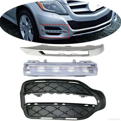 3Pcs Right Front Fog Light Grille Trim Cover For 13-15 Mercedes Benz X204 Glk350