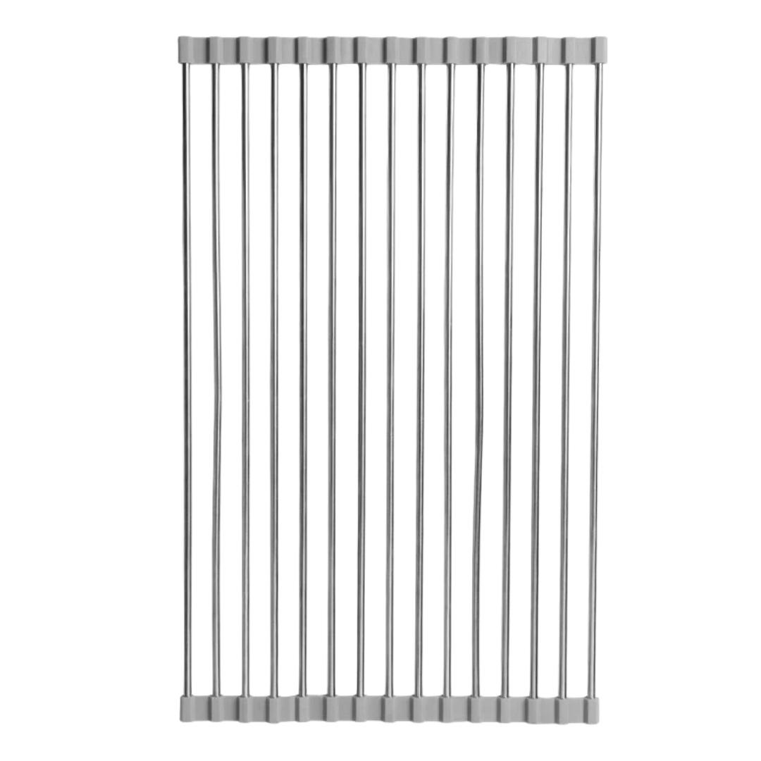 

BJ Kitchen Sink Dish Drainer Rack, Faucet Organizer, Foldable Dish Drying Rack, 15 Tubes сірий