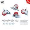 4 Pack Caster Wheels - 3" Casters Heavy Duty, Locking Industrial Casters Red