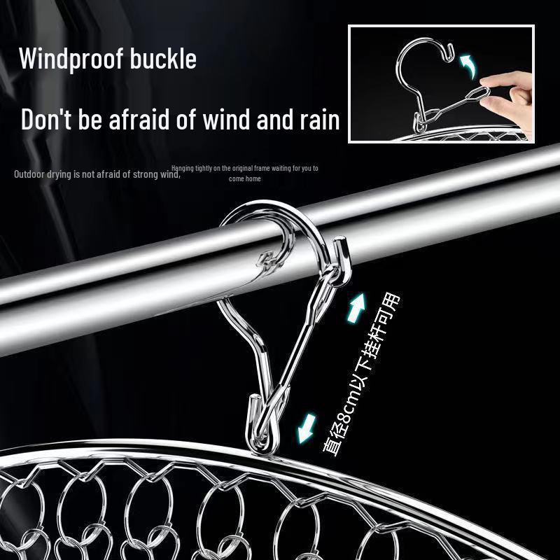 Multifunctional Stainless Steel Drying Rack with Sock Clips and Clothes Pegs