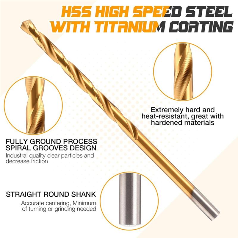 B97A-High Speed Steel HSS Micro Drill Bits 3/64"-1/8" 120 Pcs Drill Bits Set For Wood, Metal, Steel, Plastic, Aluminum Alloy