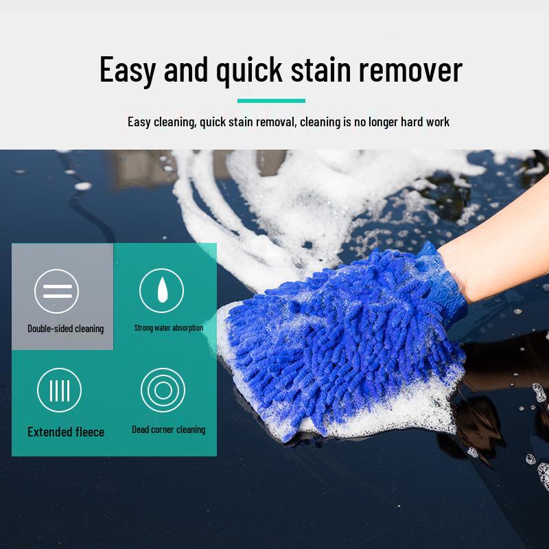 Chenille Bear Paw Car Wash Gloves: Coral Fleece, Waterproof, Non-Damaging, Thickened Cleaning Tool