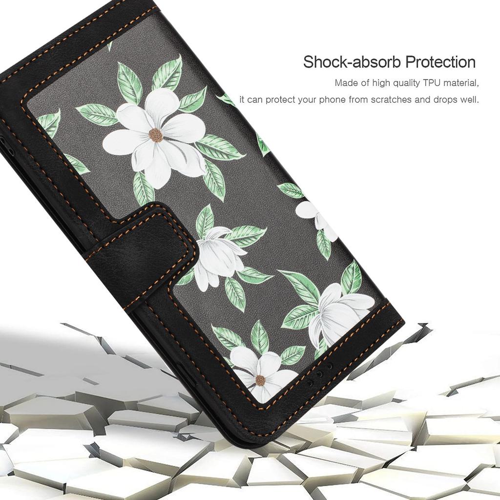 For Samsung Galaxy A06 4G Case PU Leather Floral Phone Cover with Card Slots