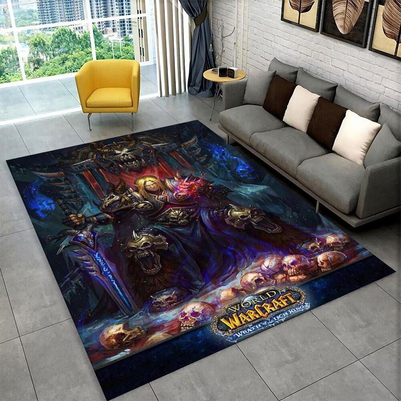 Demon Hunter Arthas World of Warcraft WOW Game Carpet Rug for Bedroom Living Room Sofa Doormat Home Decor,Area Rug Non-slip