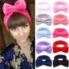 Hair Bows Head Bands for Women Coral Fleece Solid Headband Makeup Elastic Bowknot Headwrap Girl Accessories Cute Soft Turban Bandage