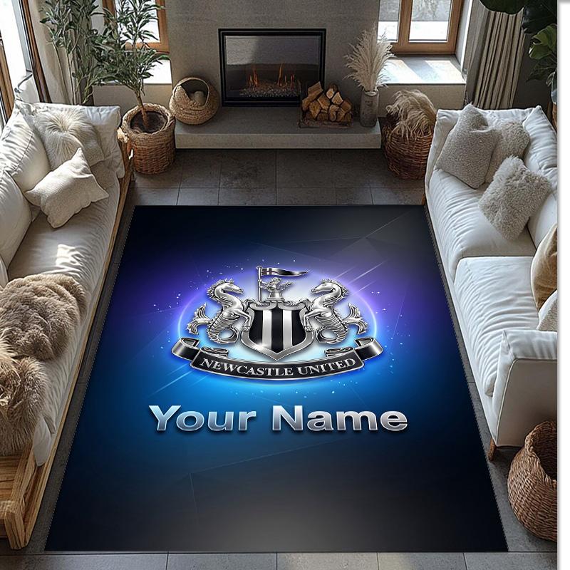 Newcastle United FC Printed Crystal Velvet Rug Non‑Slip Crystal Velvet Carpet For Sofa Bedroom Indoor Home Decoration