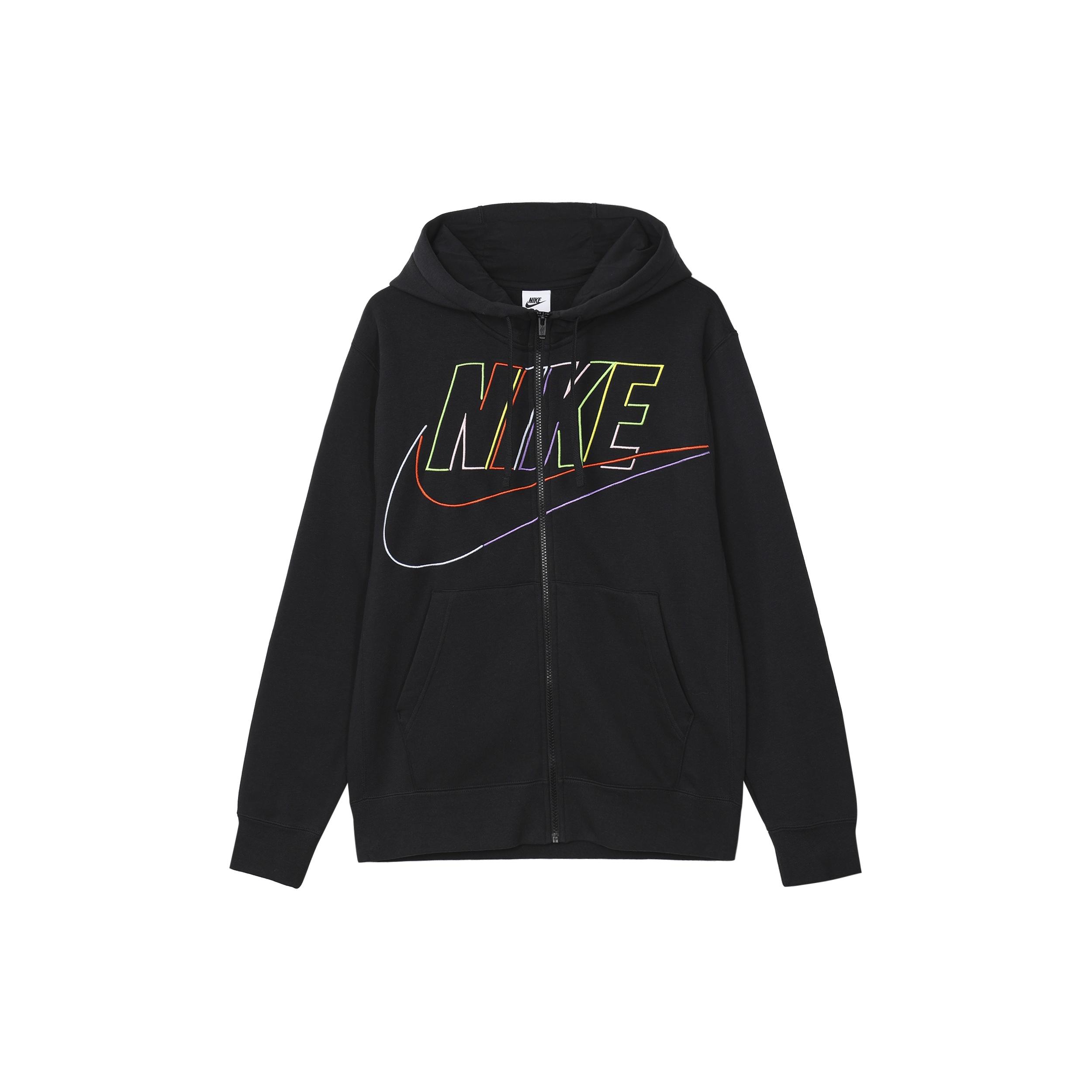 Nike Men s Club Brushed Brush Zip-Up Hooded Jacket Black DX0536-010 XL