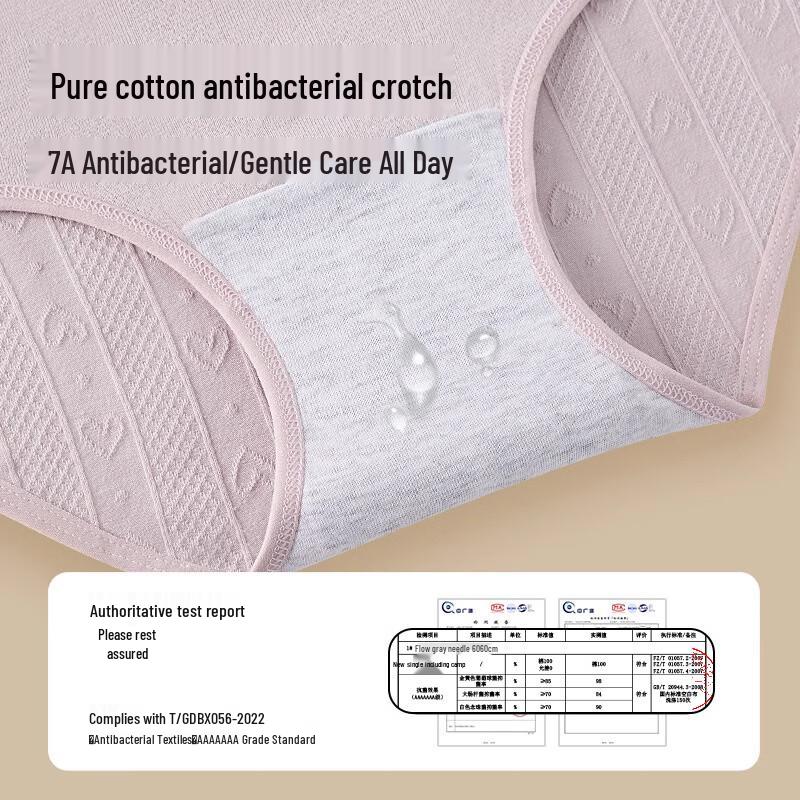 Boruirui Plus Size Women's High-Waist 7A Antibacterial Cotton Briefs 4-Pack