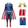 Full Body Jumpsuit Costume with Cape and Gloves for Cosplay Events Movie and Game Inspired Design with Shoulder Armor and Belt Accessories