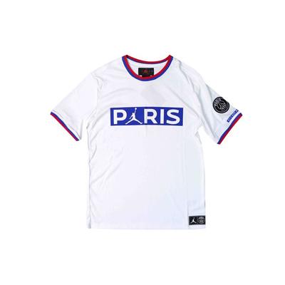 Jordan T-shirt a maniche corte con stemma Paris Saint-Germain da uomo Top Bianco BQ8359-100