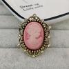 Crystal Rhinestones Cameo Vintage Brooches for Women Queen's Cameo Beauty Head Brooch Pin Clothing Accessories Girls Gifts