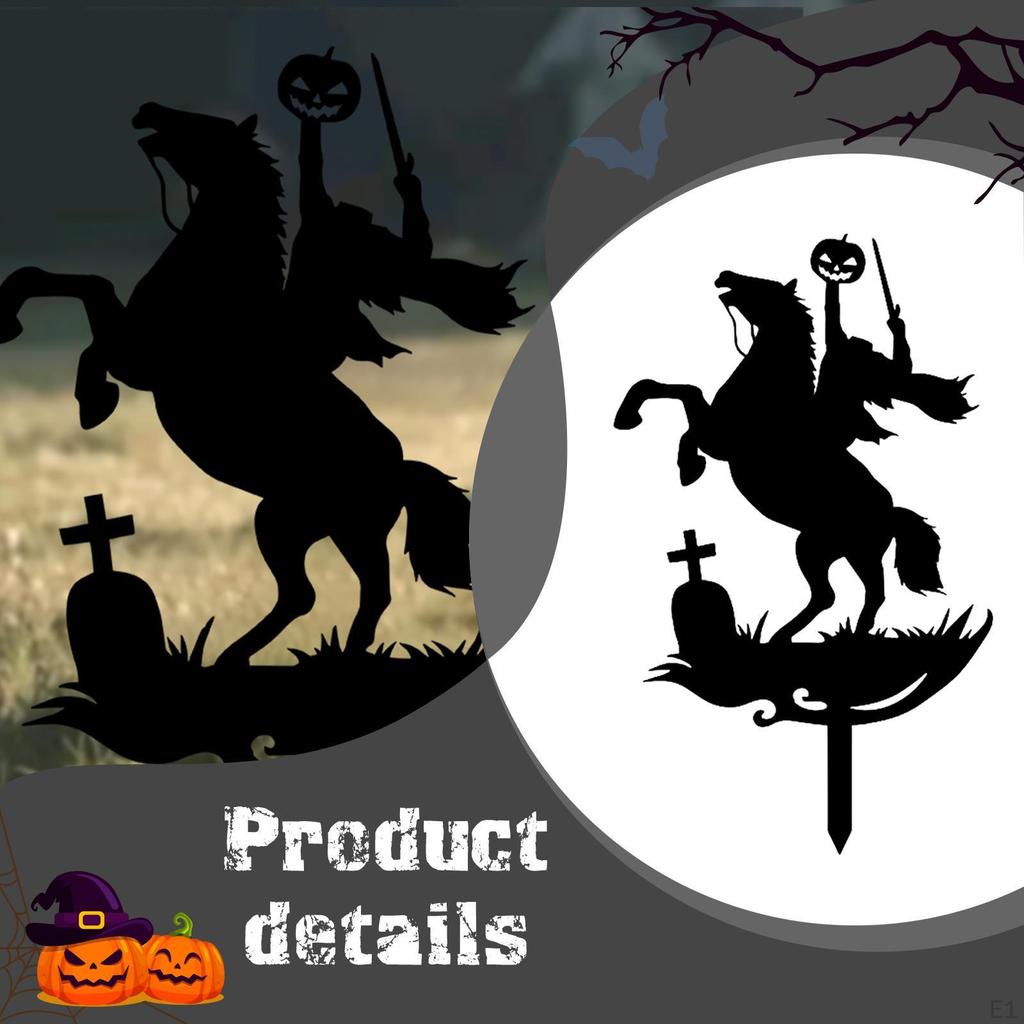 Halloween Garden Stake,Silhouette Knight Horse Yard Art,Women Mom Outside Outdoor Decor Lawn