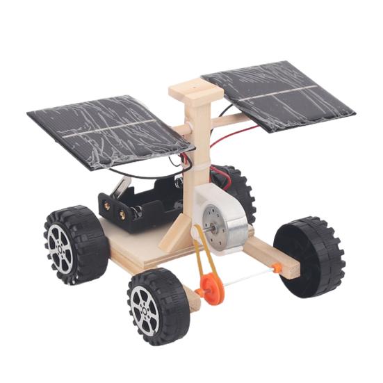 Solar Power Car Fine Workmanship Easy Self-assembly Eco-friendly Science Electric Car Model for Kids