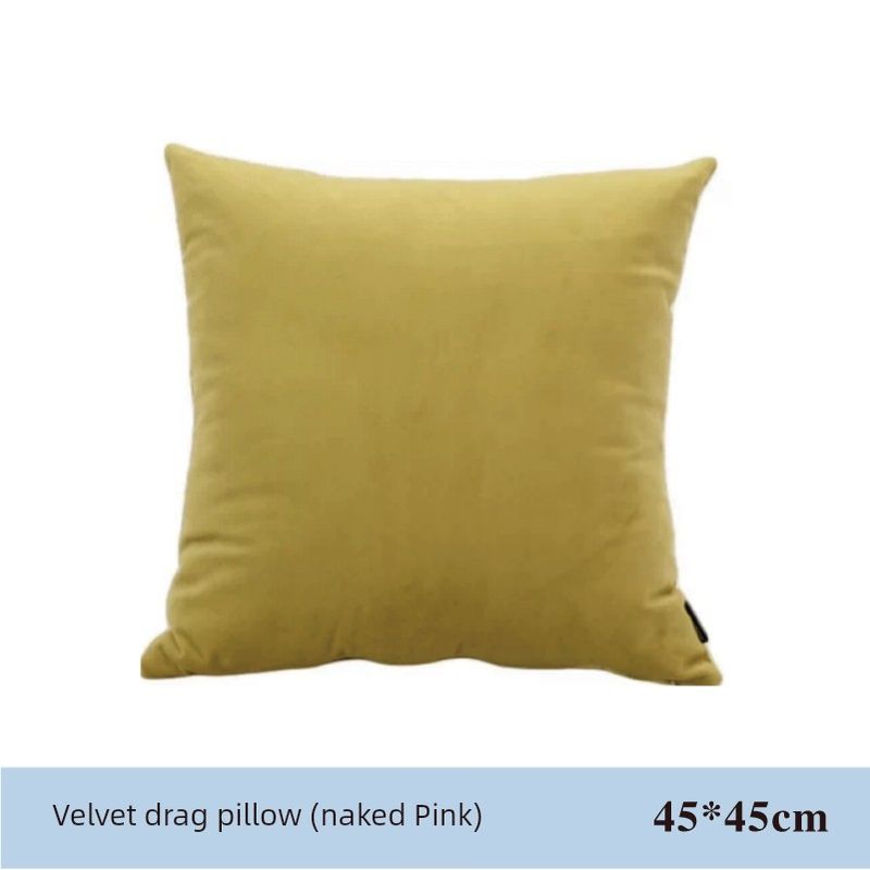 

[Pillow Big Sale Collection] Pillow Cushion Home Textile Cloth Art Big Sale Activities Are Not Returned Velvet pillow (mustard 45*45cm) Pillow (with core)