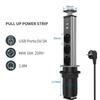Melery Type-C Pop Up Sockets Germany Power Strip Desktop Hidden EU Plug 3 Outlets Switch Phones Kitchen Office Extension Cord