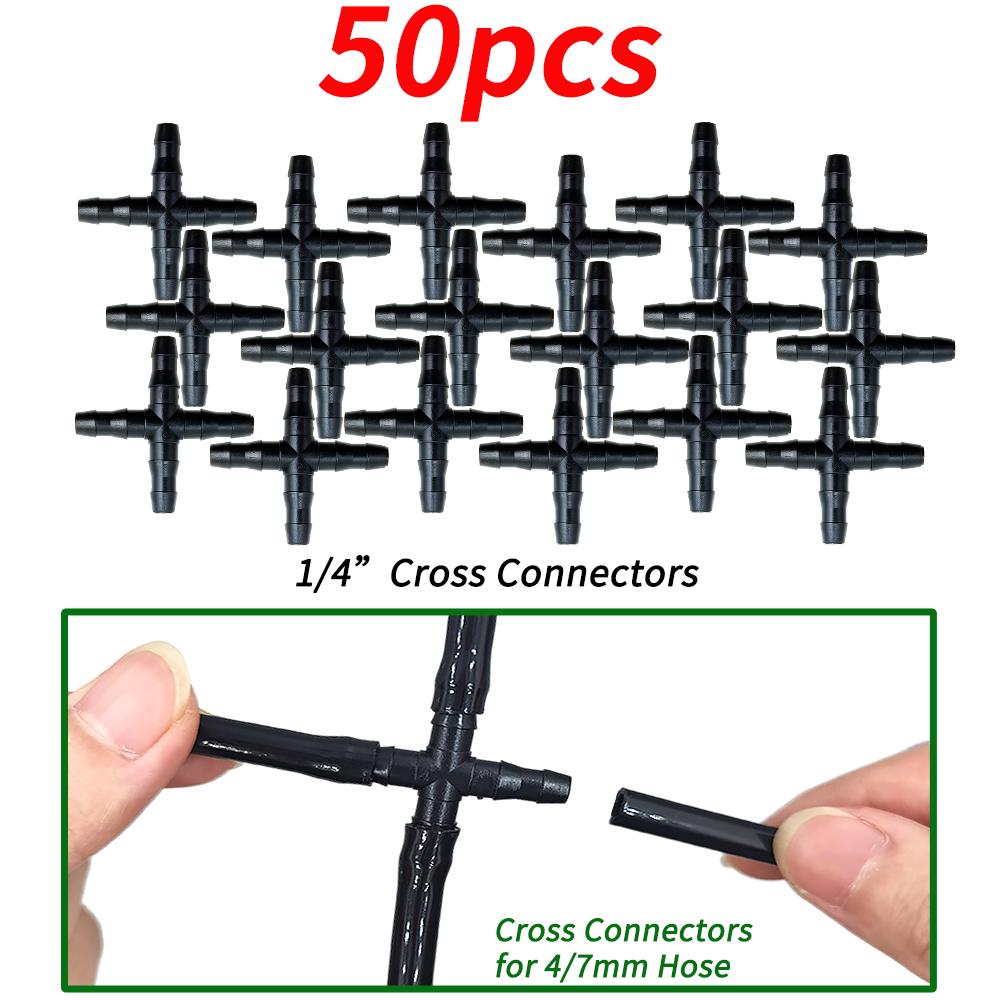 50-200PCS Durable 1/4'' C-type Hook Fixed Stem Support Holder Stakes for 4/7mm Hose Flowerpot Drip Irrigation Fitting Greenhouse