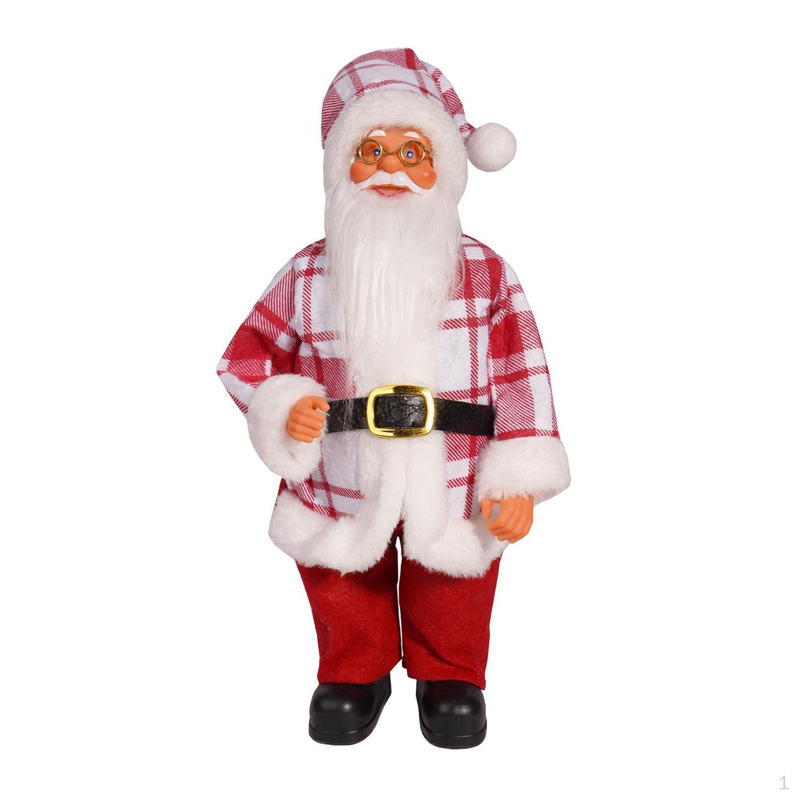 

Санта-Клаус кукла декоративная простая в использовании фигурка для домашнего стола Red white plaid