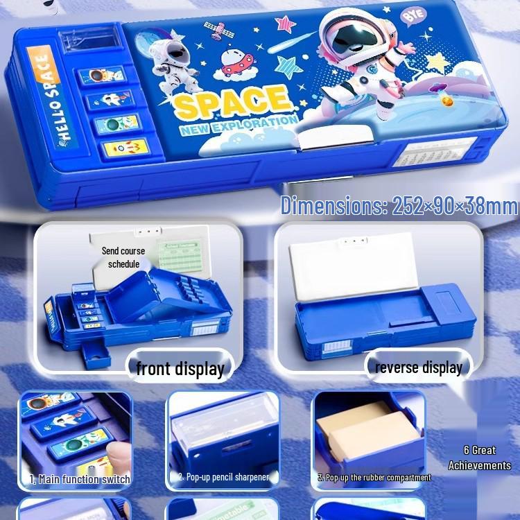 Høyteknologisk multifunksjonelt dobbeltsidig penal med passordlås for jenter og gutter