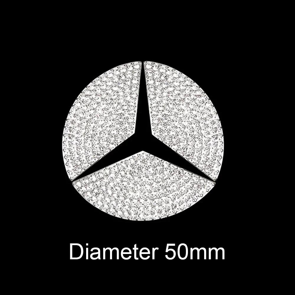 

GLC GLB 45/49mm Car Steering Wheel Emblem Crystal Diamond Sticker For Mercedes Benz A B C E Class GLA CLA GLC GLK GLE Series Ac