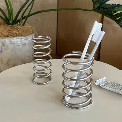 Suporte de Escova de Dentes de Aço Inoxidável Acessórios de Banheiro de Metal Suprimentos para Armazenamento de Pasta de Dente Pincel de Maquiagem Rack de Armazenamento Decoração de Casa