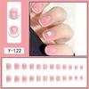 Short Press-On Nails Set Ins Style Fake Full Cover Acrylic Nail Tips Women Daily Wear