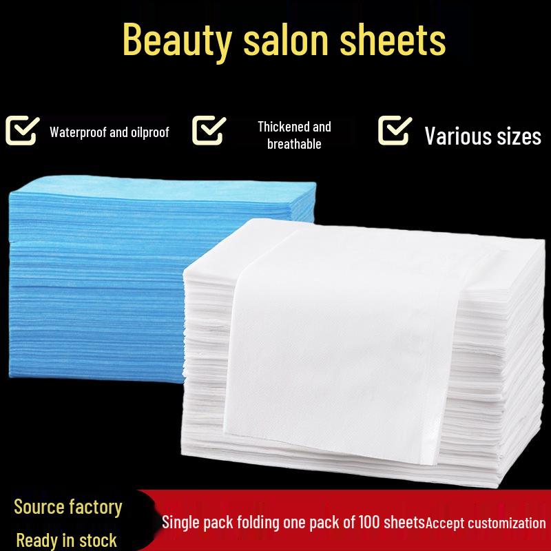 Disposable Waterproof & Breathable Beauty Salon Massage Bed Sheet with Holes – Thickened Non-Woven Fabric
