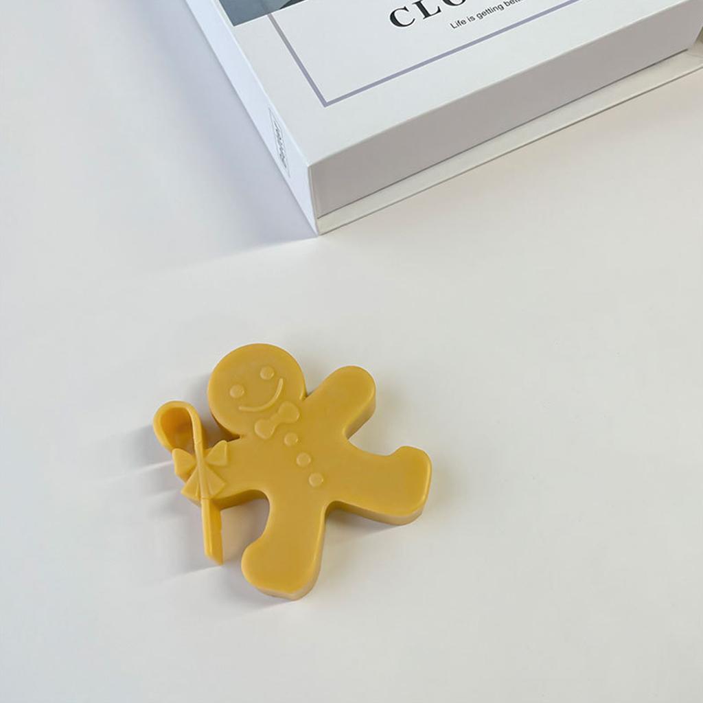 Reusable 3D Silicone Mold DIY Gingerbread Man Shaped Candle Molds Handmade Mould for Chocolates Christmas Soap Moulds