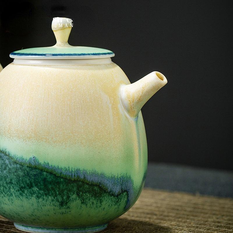 Clear Water Firewood Dragon Egg Teapot Kung Fu Tea Set Ball Hole Filter Teapot Household Ceramics Teapot Teacup Tea Infuser