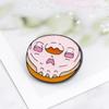 Zinc Zinc Alloy Cartoon Food Brooch Cute Doughnut Brooch Fashion Cartoon Metal Brooch  Ornament Badge