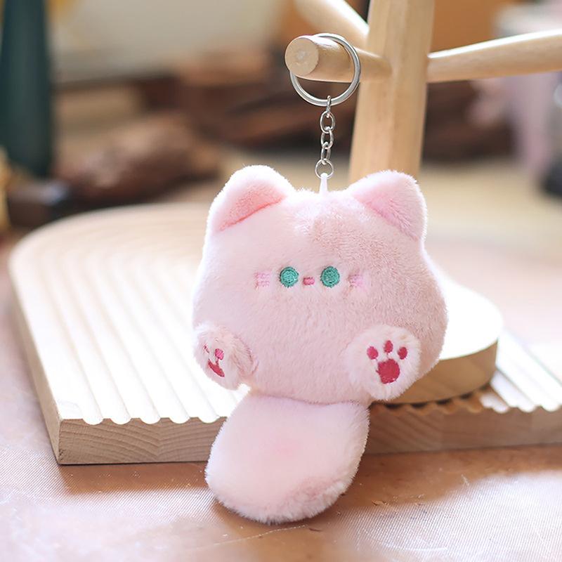 Soft Teddy Bear Keychain Plush Rabbit Pendant Keychain DIY Trinket Kids Stuffed Animal Toys Bag Car Accessories