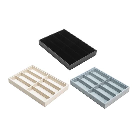 Taca organizer na okulary przeciwsłoneczne 8 przegródek Aksamitny uchwyt na okulary Pudełko do przechowywania Stackable Mężczyźni Kobiety Okulary Zegarki Biżuteria Witryna