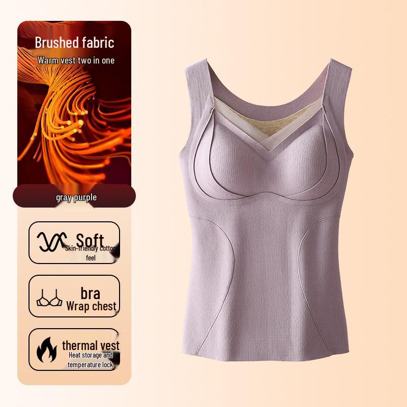 

Женский теплый жилет из шелка тутового дерева и кашемира с нагрудными вкладышами - Удобный, Высокоэластичный, Регулирующий температуру, Для ношения внутри/снаружи. M (Weight 90-105 jin) лаванды фиолетового
