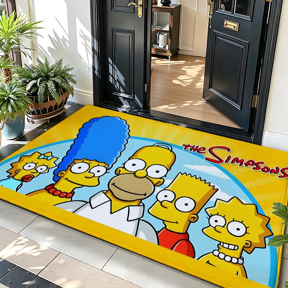 Cartoon T-The S-Simpsons Floor Mat Soft Flannel Floor Mat  Suitable for Entryways, Living Rooms, Bedrooms, and Bathrooms