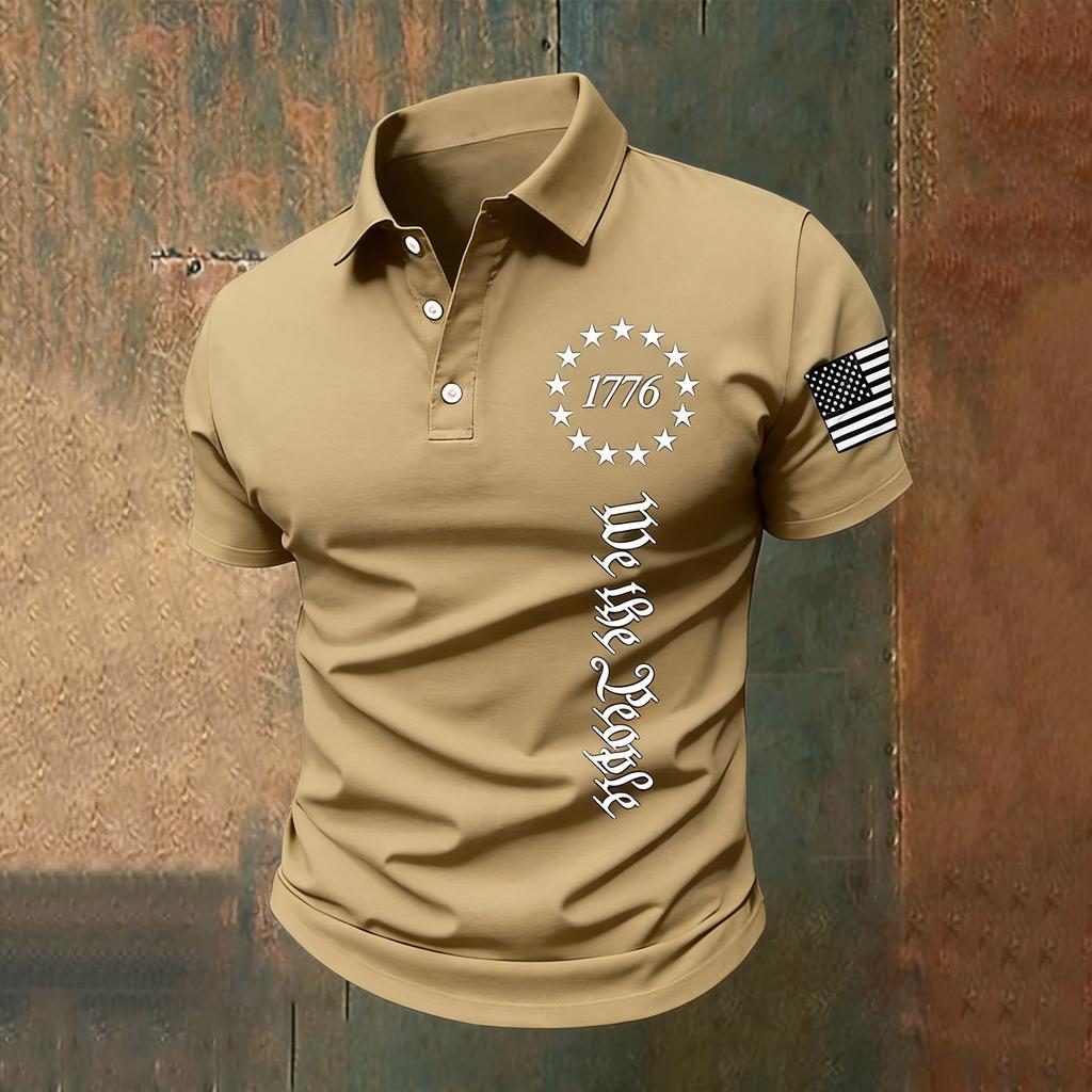 Men's US Flag 3D Print Patriotic 1776 Short Sleeve Polo Shirt Summer Shirt Summer Casual Outdoor Vacation Dailywear Men Clothing