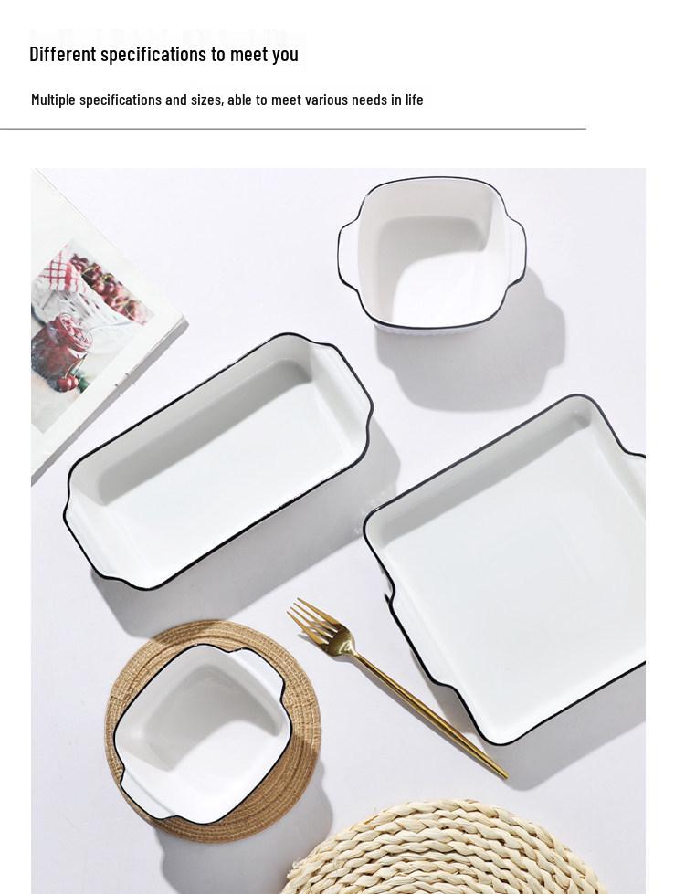 Nordic Style Oven-Safe Ceramic Air Fryer Bowl: Simple Tableware for Baking & Serving