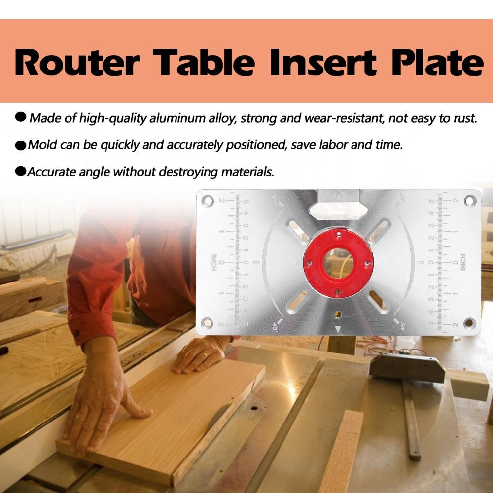 4 Router Insert Rings Trimming Machine Flip Board Aluminum Router Plate  DIY Woodworking Trimming