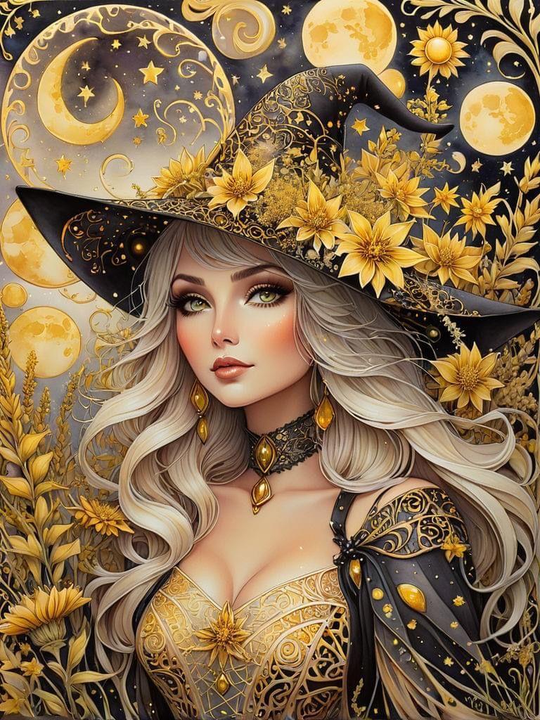 Fairy Dust AB Wonderful Witch Girl 5D Diamond Painting Kits Cartoon Magic Woman Art DIY Drills Mosaic Embroidery Cross-stitch