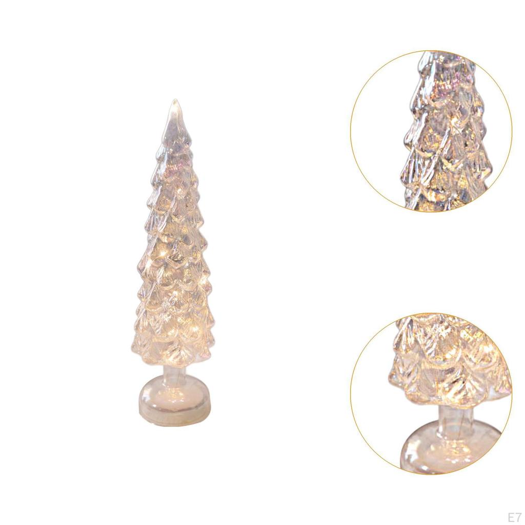 Lighted Tabletop Artificial Christmas Tree Decor Art Crafts Desktop Xmas Night Lamp