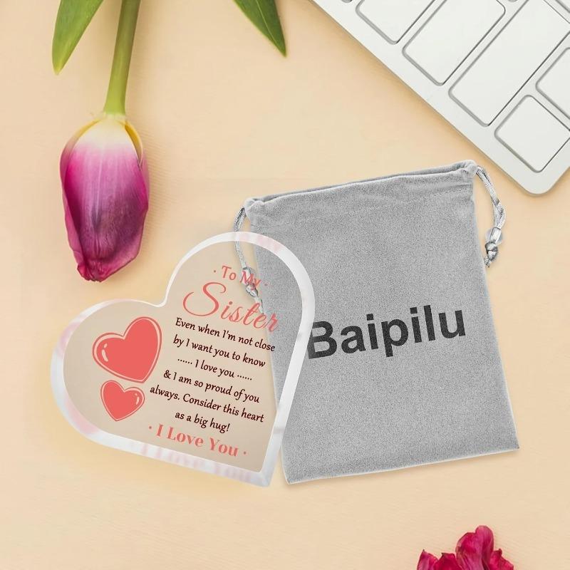 2D Flat Heart Shaped Acrylic Desktop Decoration Plaque, Inspirational Appreciation Gift, Home Decor Plaque Hanging Wall Art Decorative Garden Decorati