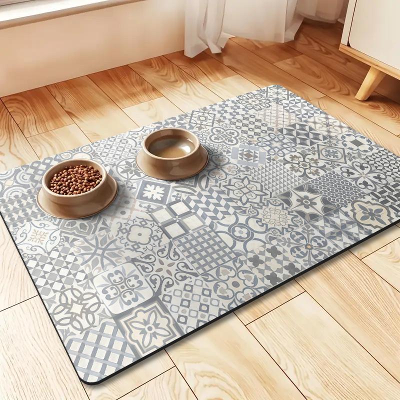 Simple diatomaceous earth feeding mat cat and dog universal drinking mat absorbent mat pet sleeping mat 30x50cm светло-серый