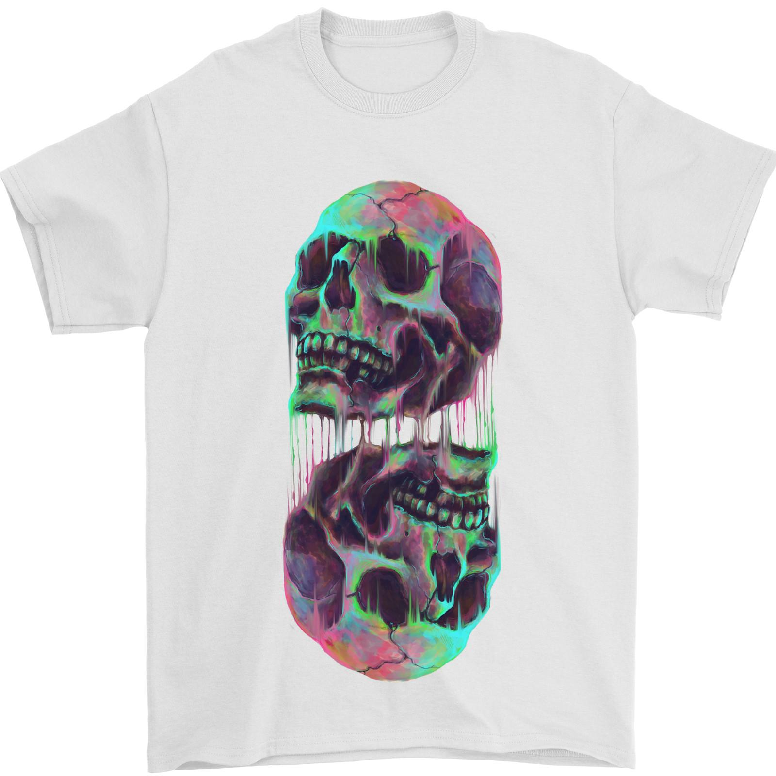 Synthesize Skulls Mens T-Shirt 100% Cotton S