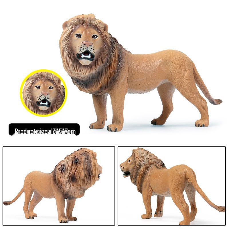 Lion Pride Simulation: Male & Female African Lion Figurines - Plastic Wild Animal Action Models
