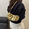 Glänzende Knödel-Tasche Modische und elegante plissierte Ein-Schulter-Tasche Hand-Trage-Achseltasche