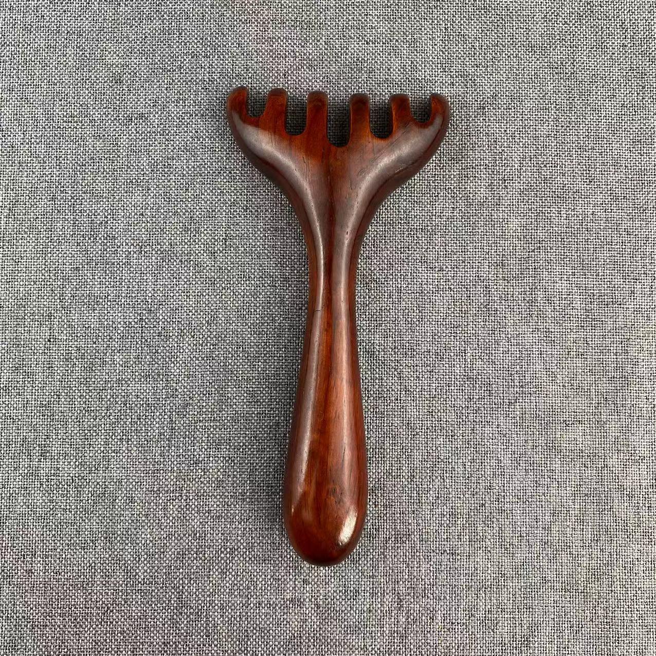 Green Sandalwood Antler Massager Rake-Head Meridian Comb