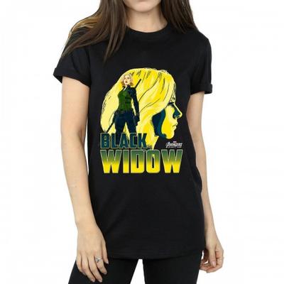 Womens/Ladies Black Widow Cotton Boyfriend T-Shirt