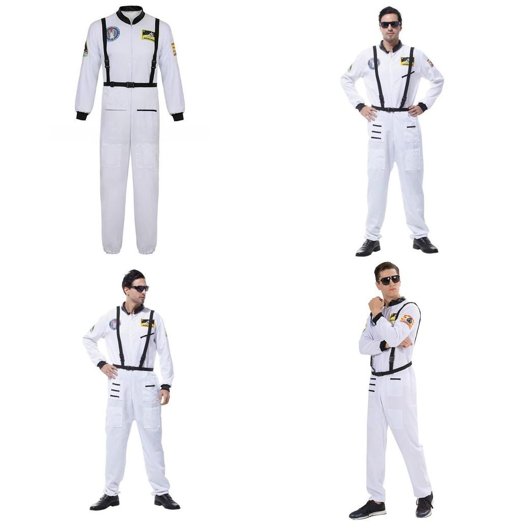 Astronaut Costume For Adults With Zipper Halloween Role Play Dressup