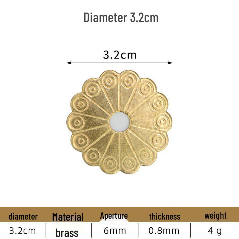 Rondelle Plate en Laiton Vintage avec Poignée Irrégulière et Plaque de Base pour Décoration de Meubles Classiques