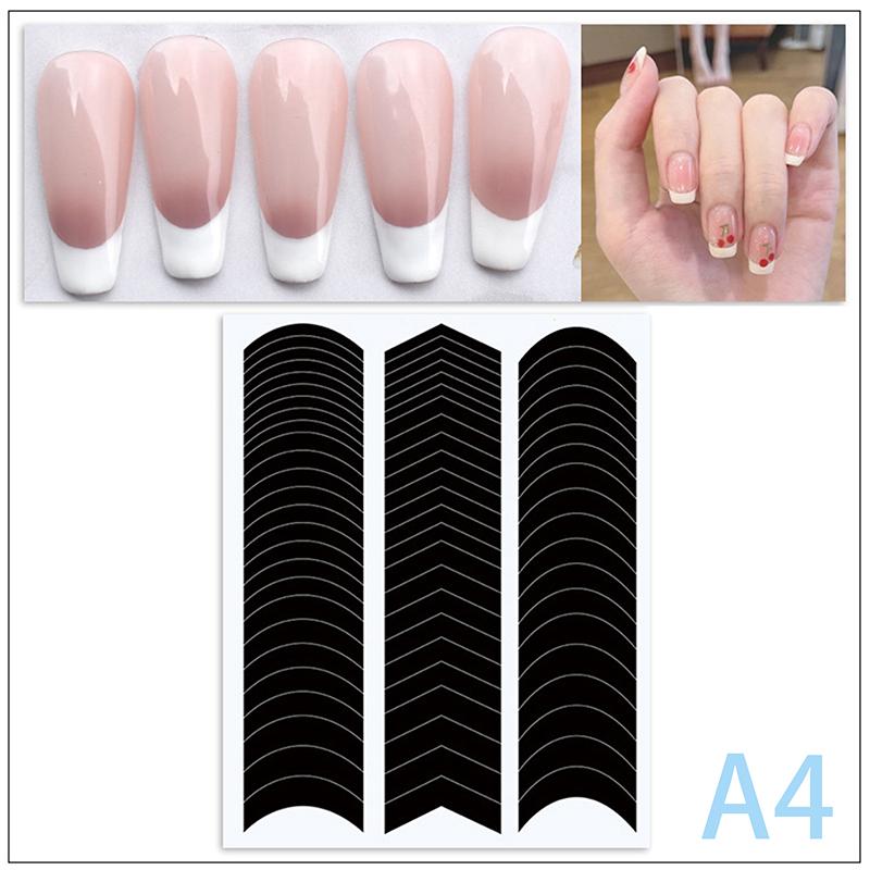 French Manicure Edge Auxiliary Nail Sticker Wavy Line Diy Nail Art Tips Guides Stickers Stencil Strips Nail Tools Decoration