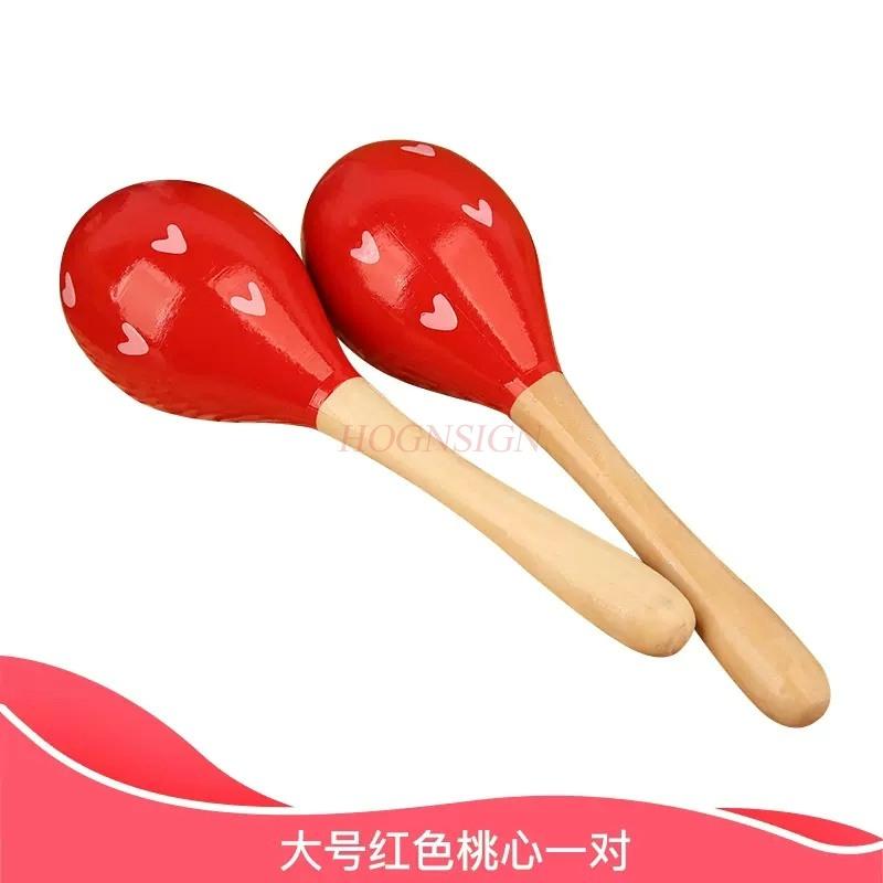 Baby Sand Hammer Early Education Music Percussion Instrument Sand Ball Children Ring Bell Red Grasping Tracking Listening